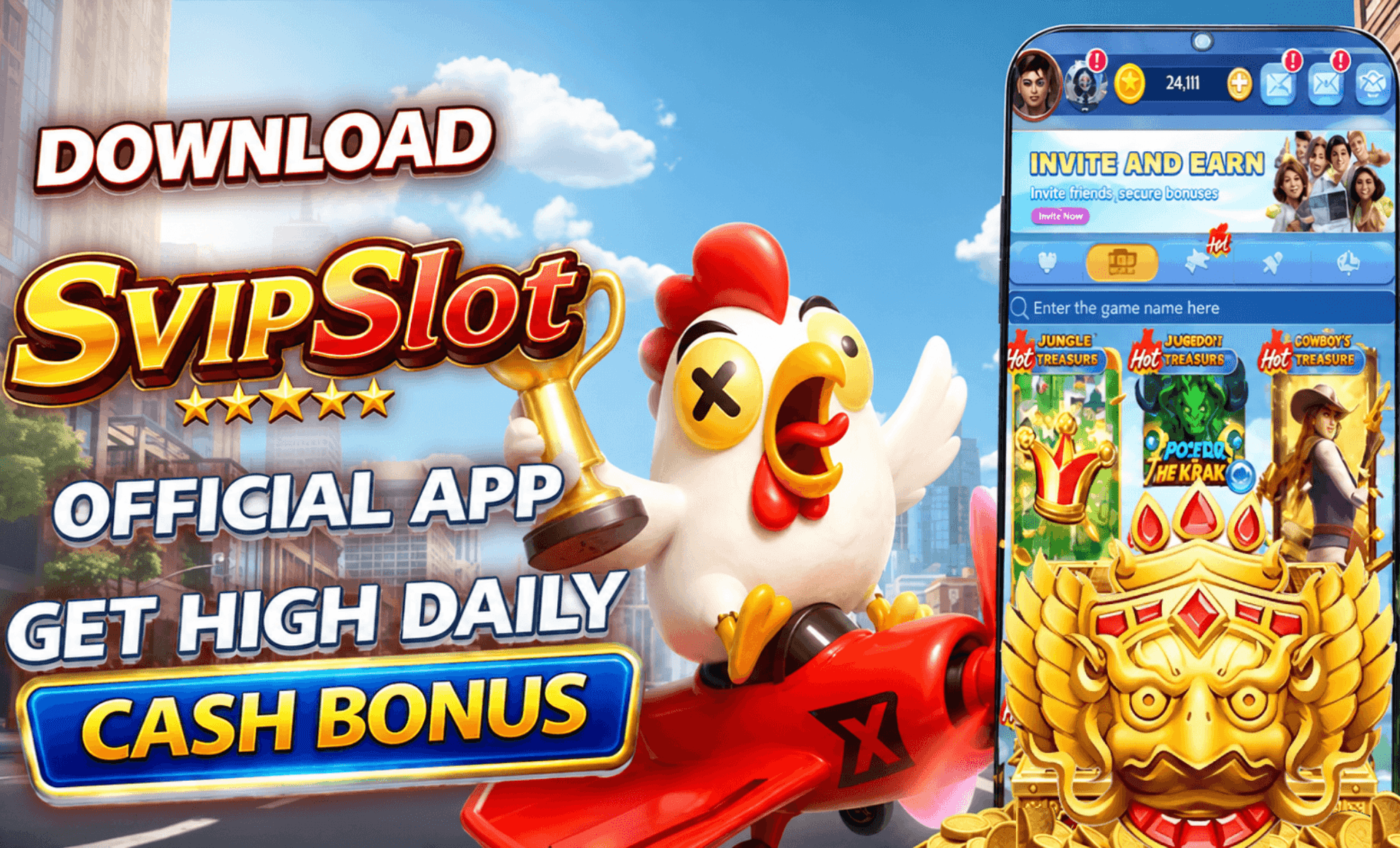 Download Svip Slot official app – daily cash bonus board and lobby preview